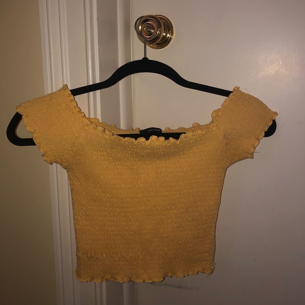 Yellow Wet Seal Off The Shoulder Crop